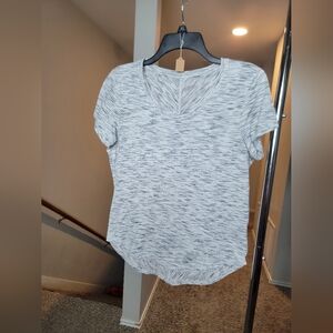 🍋 Lululemon Meant To Move Tee Sz 6 In Tiger Space Dye Black White